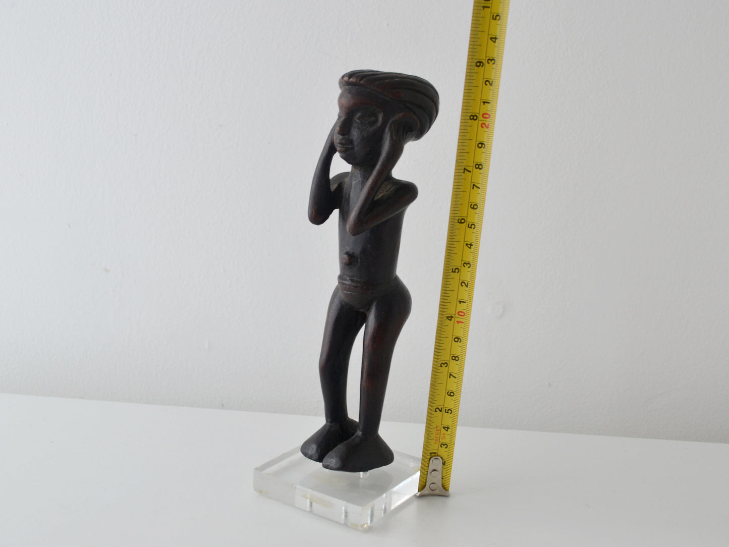 African Carved Hardwood Figural Sculpture — Standing Youth, circa 1960s