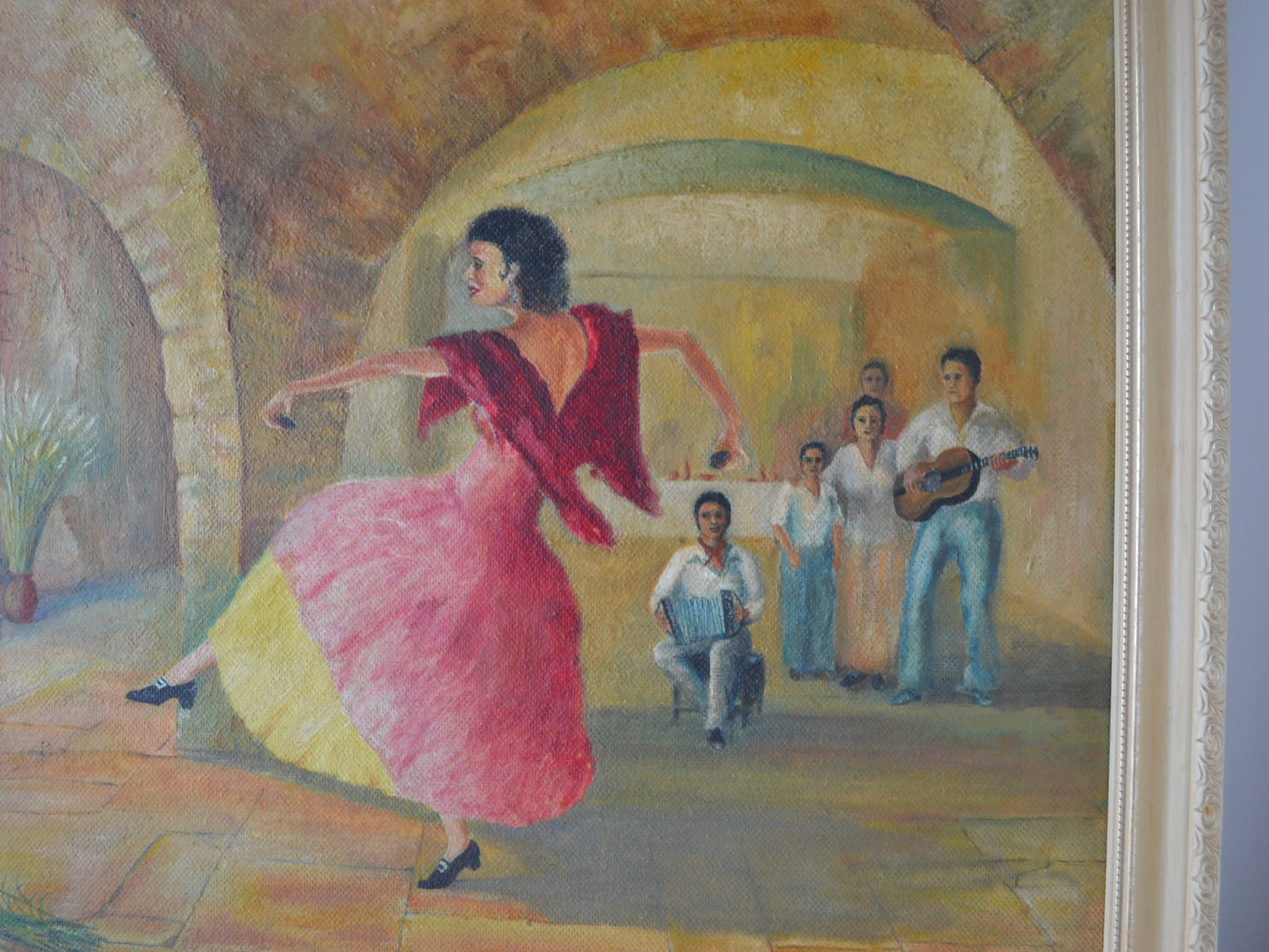 'The Rivals' — Original Oil on Canvas, Benjamin Sharp, 1974 — Flamenco Scene