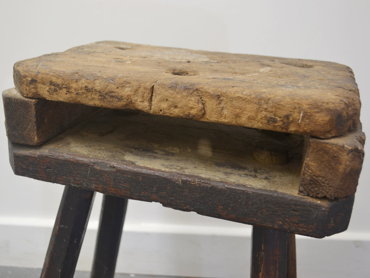 Antique Cutler's Stool — Four Legs, Double Top, England circa 1880s